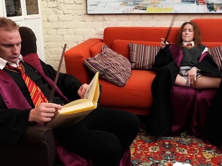 Hot wizard works her mouth on my wand