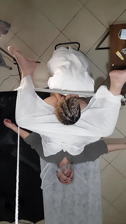 Urologist doctor gets horny during a prostate exam and ends up fucking the patient with her strapon