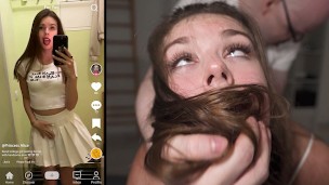 WE FOUND HER ON TIKTOK – College Cutie WRECKED By Two Big Cocks – Princess Alice