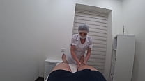 Naughty nurse treats patients with blowjob