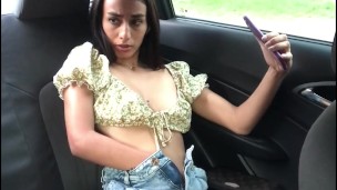College girl masturbates in the uber