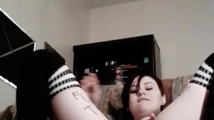 schoolgirl’s couch explorations- teen fingering spanking submissive slut vibrator 1st schoolgirl vid