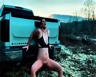 Sucks Fucks Cum On Her Trailer Hitch