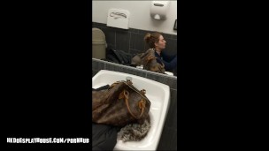 Public Bathroom Blowjob Ends with Huge Spray Facial Cumshot – Heather Kane